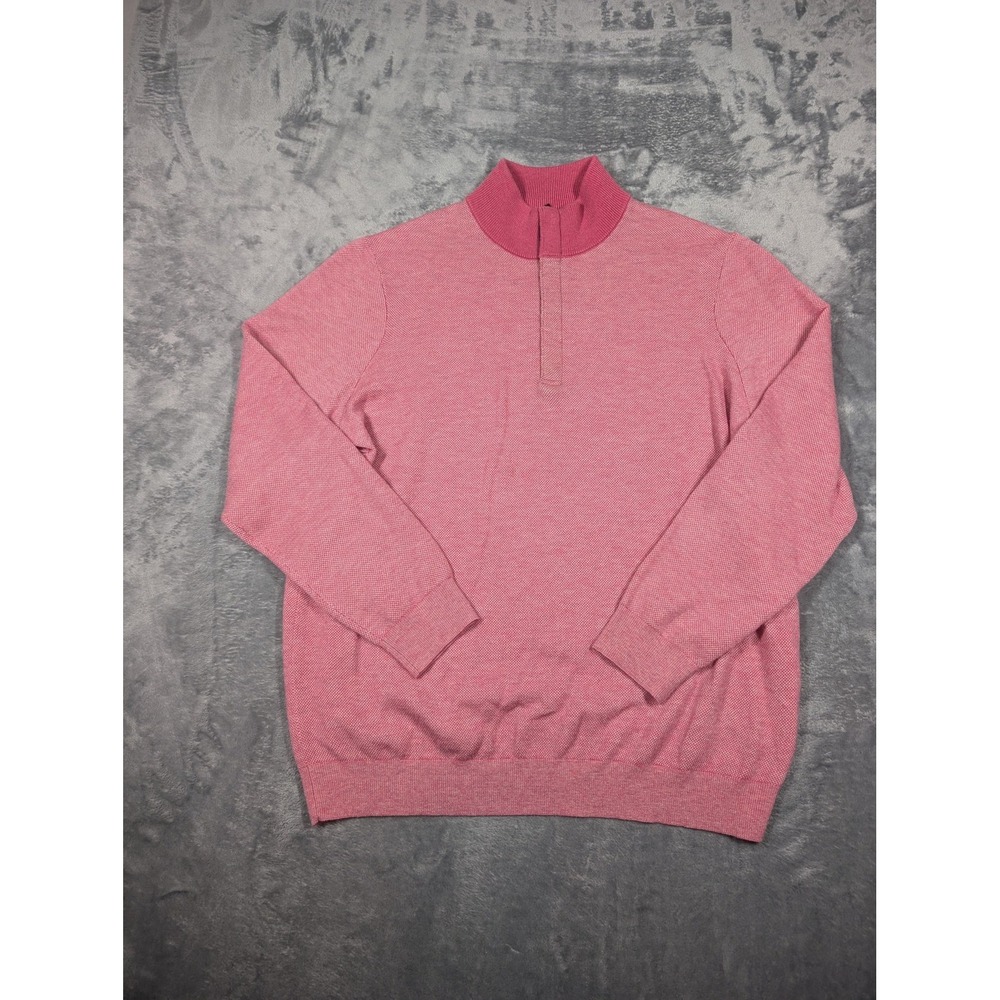 Vineyard Vines Sweater Mens XL Pink Merino Wool Mock Neck Pullover Long Sleeve